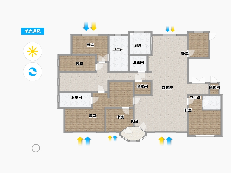 内蒙古自治区-呼和浩特市-观山悦-296.00-户型库-采光通风