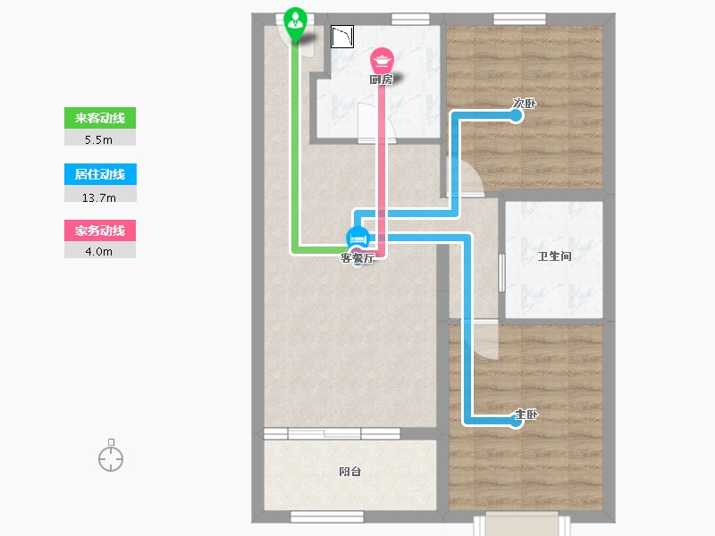 河北省-廊坊市-苏宁雲著御澜湾-65.50-户型库-动静线