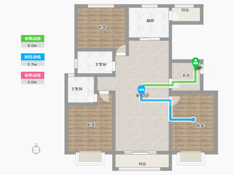 山西省-临汾市-华翔·晋秀豪庭-104.00-户型库-动静线