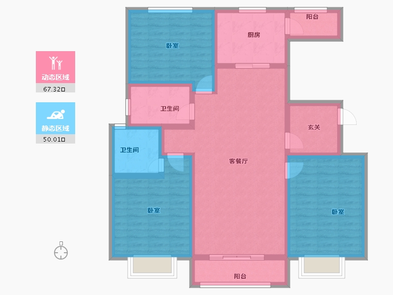 山西省-临汾市-华翔·晋秀豪庭-104.00-户型库-动静分区