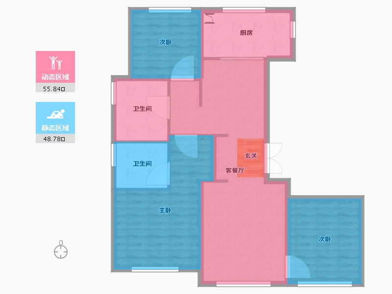 河北省-唐山市-融创津宸壹号-94.00-户型库-动静分区