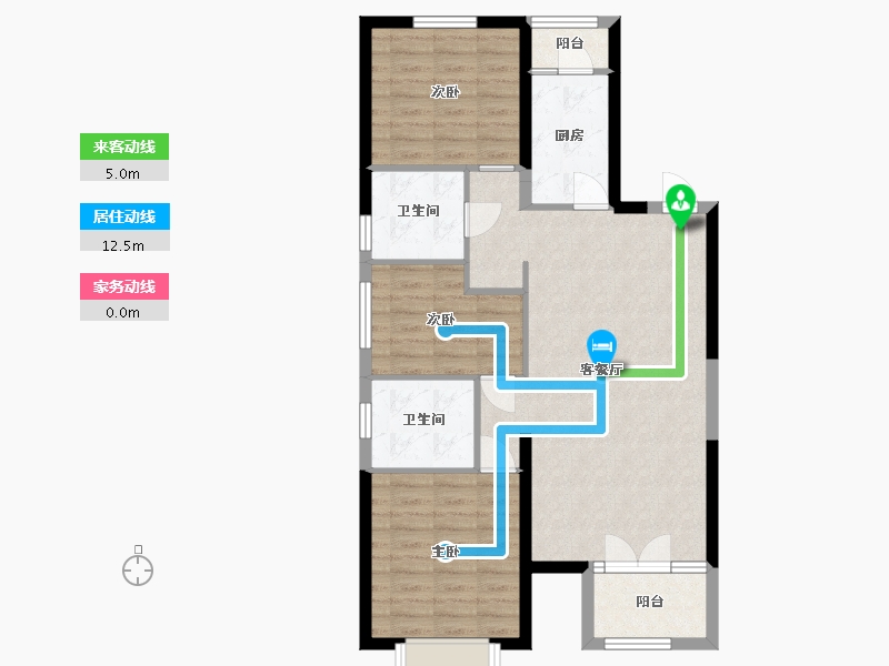 河北省-廊坊市-恒大天筑-87.93-户型库-动静线