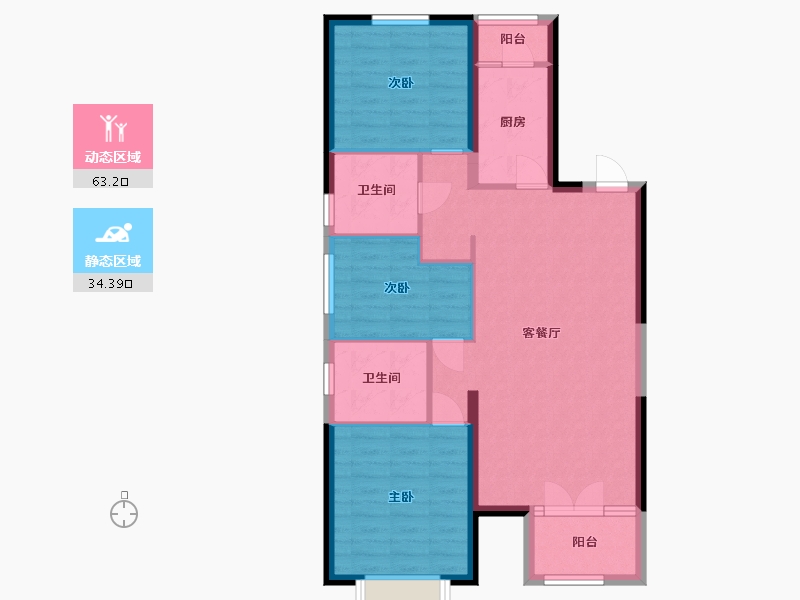 河北省-廊坊市-恒大天筑-87.93-户型库-动静分区