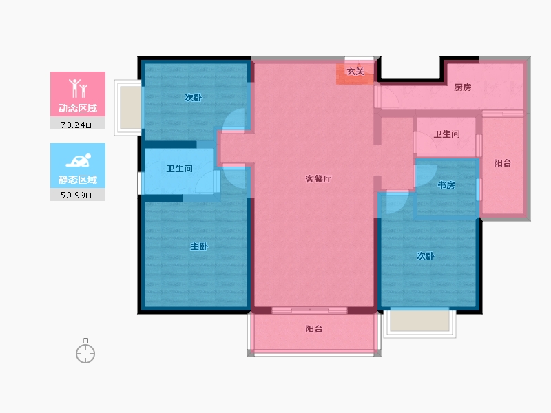 云南省-昆明市-融城优郡-107.72-户型库-动静分区