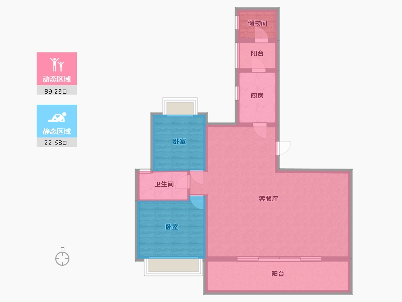 四川省-成都市-恒大中央广场二期雲門-101.46-户型库-动静分区