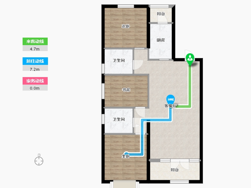 河北省-廊坊市-苏宁雲著御澜湾-89.68-户型库-动静线