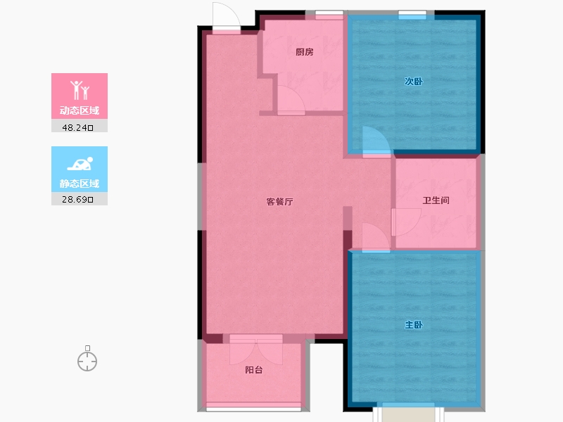 河北省-廊坊市-恒大天筑-68.80-户型库-动静分区