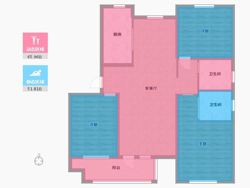 河北省-廊坊市-荣盛永清花语城西区-105.59-户型库-动静分区