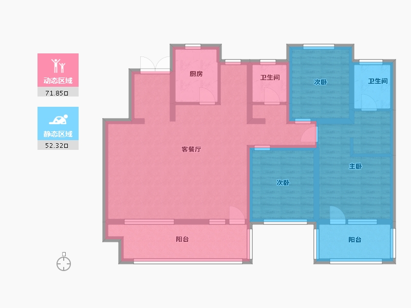 河北省-廊坊市-荣盛永清花语城西区-109.60-户型库-动静分区