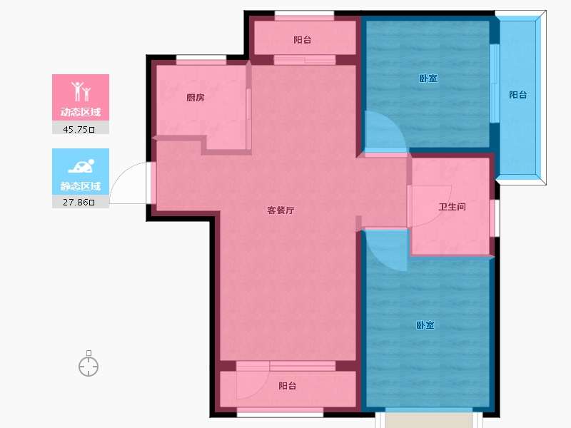 河北省-保定市-印象城滨江悦-65.00-户型库-动静分区