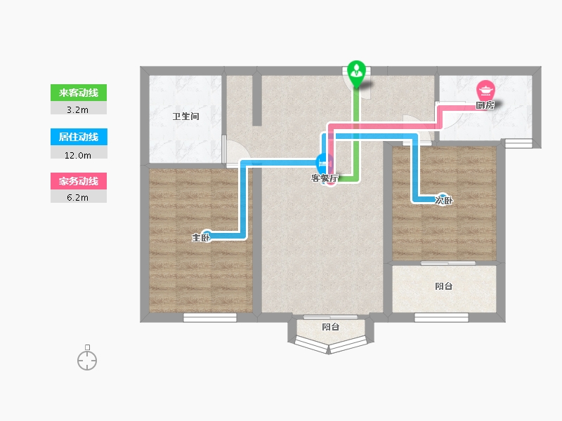 河北省-廊坊市-德丰·海棠园-62.66-户型库-动静线