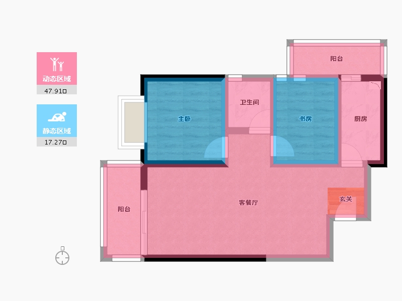 云南省-昆明市-融城优郡-56.81-户型库-动静分区