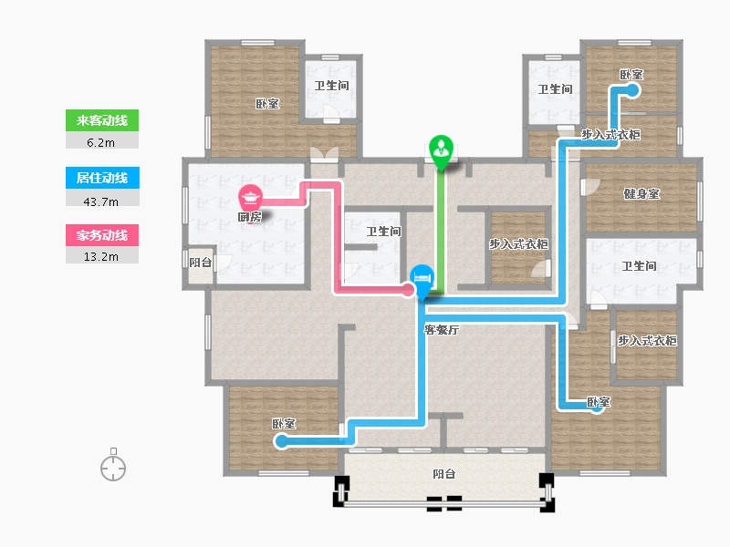 内蒙古自治区-包头市-鹿城上院-341.03-户型库-动静线