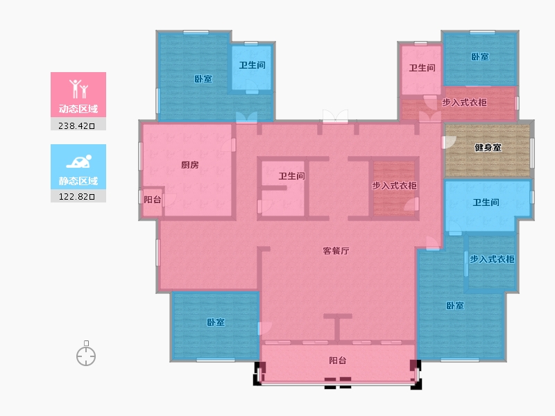 内蒙古自治区-包头市-鹿城上院-341.03-户型库-动静分区