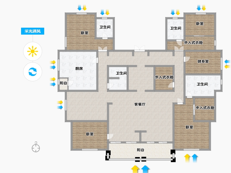 内蒙古自治区-包头市-鹿城上院-341.03-户型库-采光通风