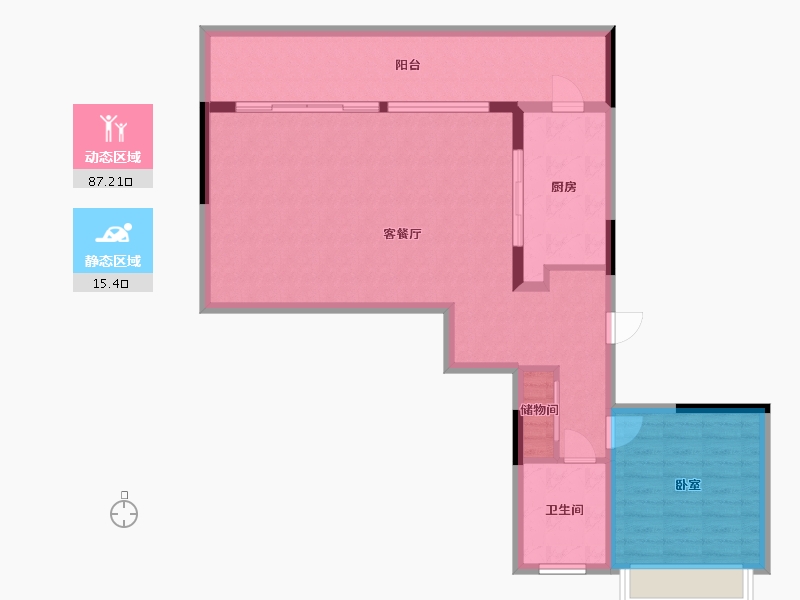 四川省-成都市-恒大中央广场二期雲門-93.07-户型库-动静分区