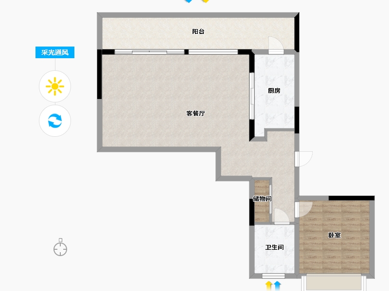 四川省-成都市-恒大中央广场二期雲門-93.07-户型库-采光通风