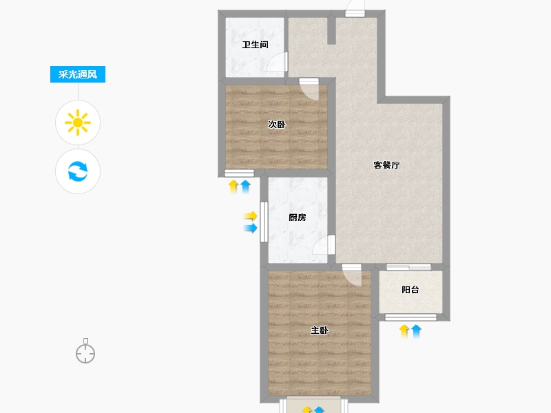 山西省-临汾市-商业花园-65.09-户型库-采光通风