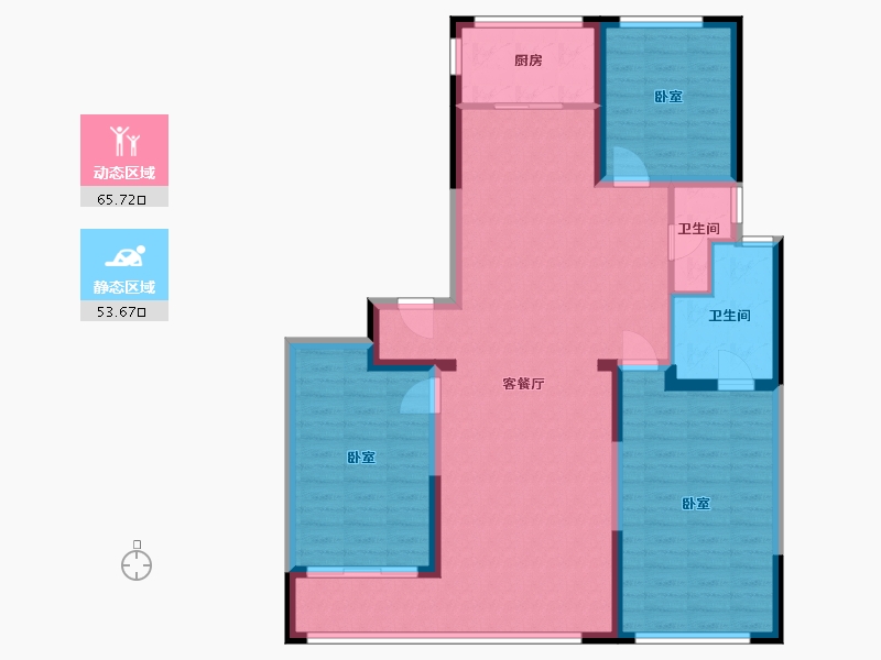 内蒙古自治区-呼和浩特市-融创瀚海壹號-108.00-户型库-动静分区