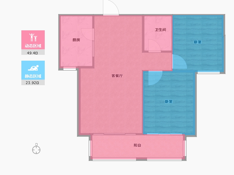 河北省-石家庄市-城南尚府-68.40-户型库-动静分区