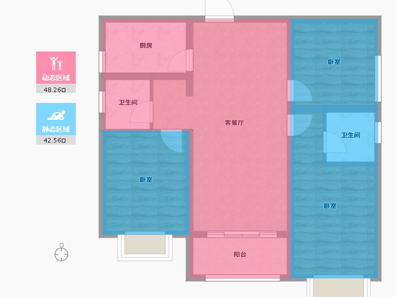 山西省-临汾市-洪洞城市领袖-80.88-户型库-动静分区