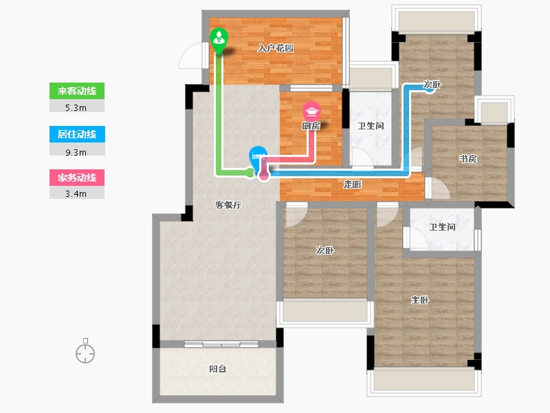 贵州省-安顺市-虹湖天域-119.06-户型库-动静线