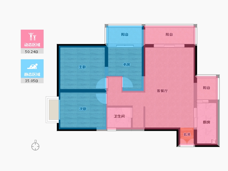 云南省-昆明市-融城优郡-75.29-户型库-动静分区