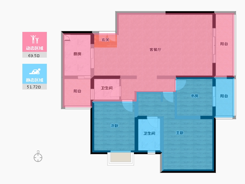 云南省-昆明市-融城优郡-107.73-户型库-动静分区