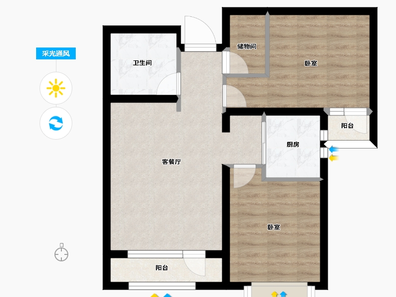 河北省-保定市-印象城滨江悦-58.00-户型库-采光通风