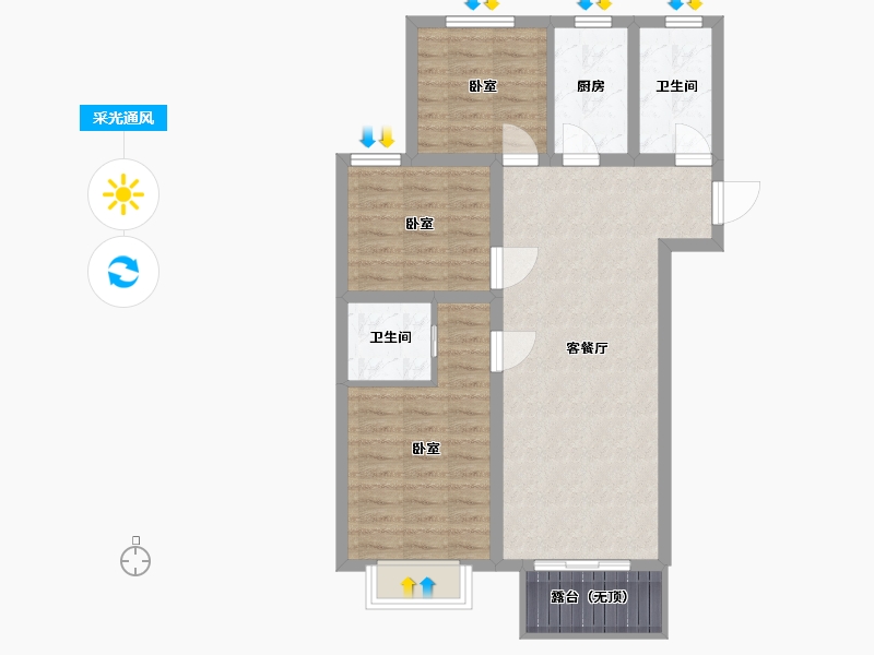 山西省-太原市-天朗美域-78.03-户型库-采光通风