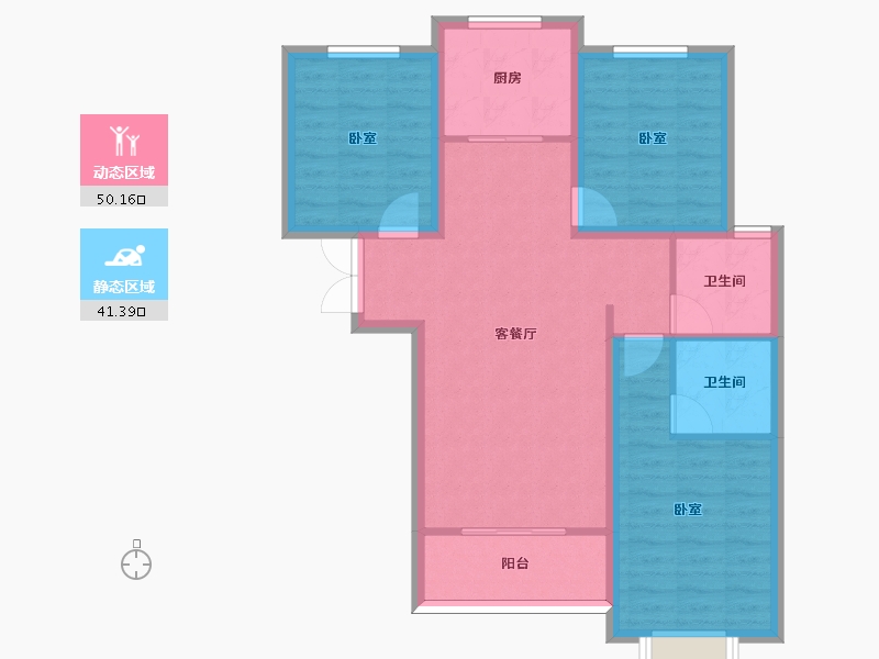 河北省-邢台市-永康万国城-81.96-户型库-动静分区