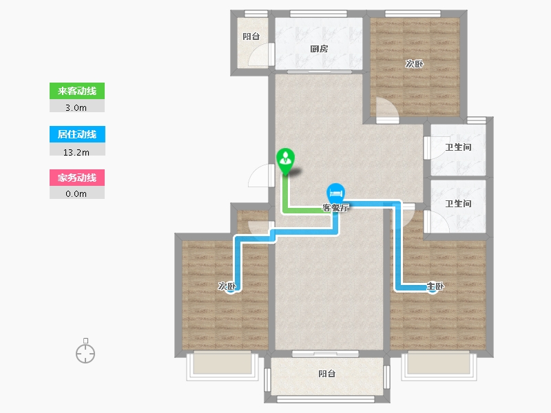 山西省-临汾市-尚景苑-105.30-户型库-动静线