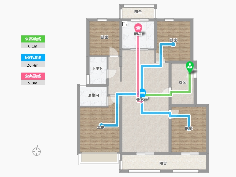 内蒙古自治区-包头市-中梁・首府壹号院-112.81-户型库-动静线