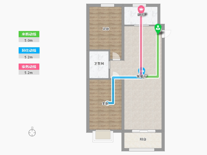 河北省-廊坊市-盛德紫悦府-70.40-户型库-动静线