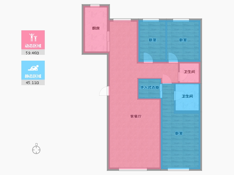 内蒙古自治区-包头市-星河水郡-93.81-户型库-动静分区