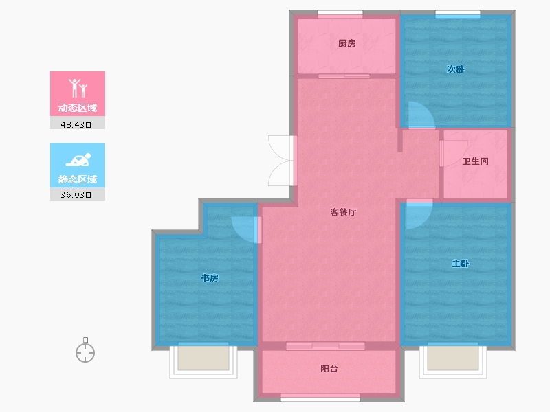 山西省-临汾市-悦尚城-75.55-户型库-动静分区