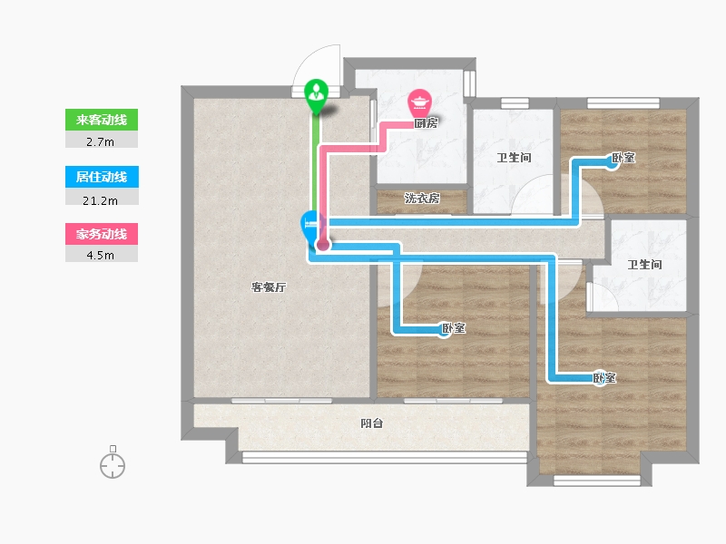 山西省-太原市-纳丹堡-74.12-户型库-动静线