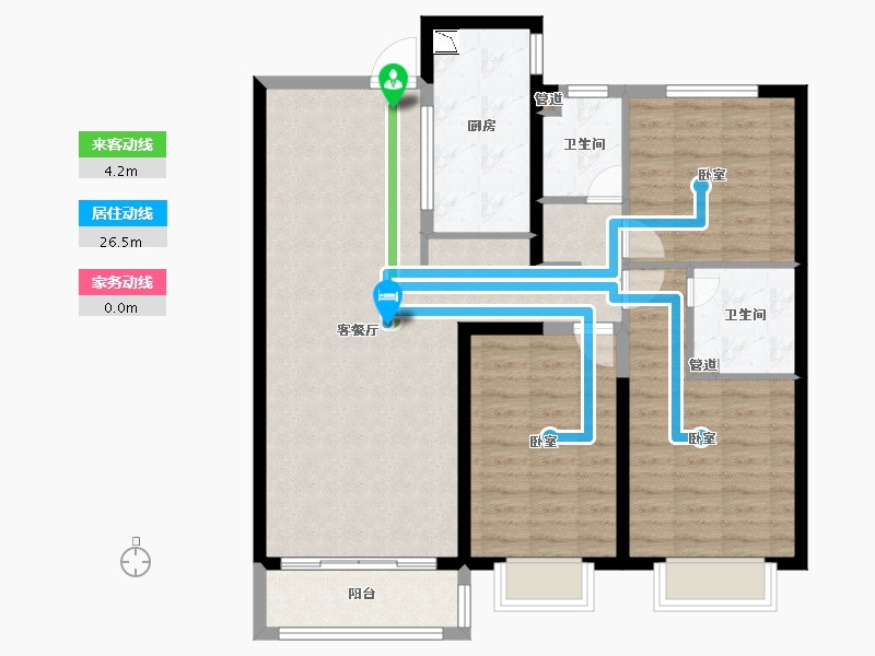 河北省-邯郸市-美的罗兰翡丽-99.00-户型库-动静线