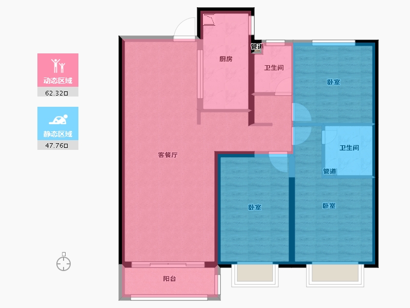 河北省-邯郸市-美的罗兰翡丽-99.00-户型库-动静分区