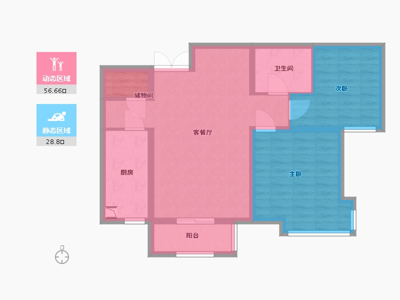 河北省-廊坊市-荣盛·阿尔卡迪亚·高铁新干线帝品御居-76.00-户型库-动静分区