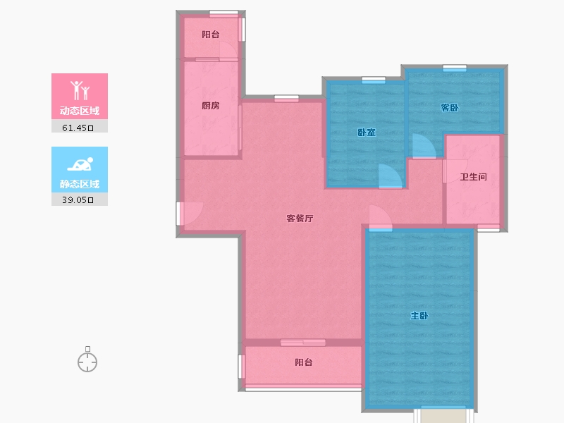 内蒙古自治区-包头市-恒大名都-90.25-户型库-动静分区