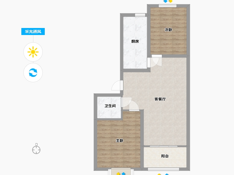 河北省-廊坊市-瑞祥花园-70.00-户型库-采光通风