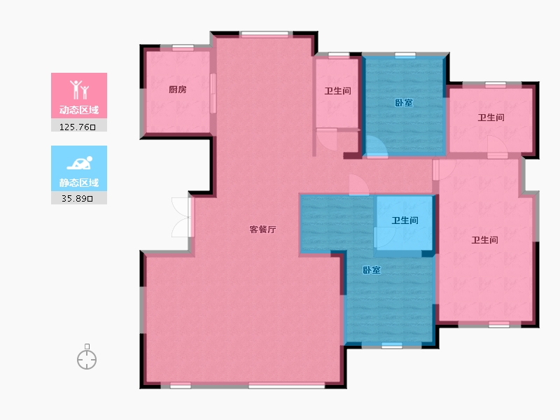 内蒙古自治区-包头市-锦尚国际·锦天下-147.02-户型库-动静分区