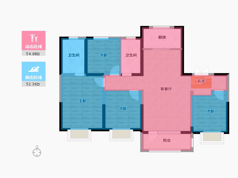 河北省-唐山市-丰南和泓大成府-95.14-户型库-动静分区