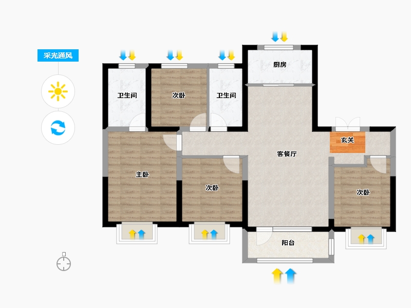 河北省-唐山市-丰南和泓大成府-95.14-户型库-采光通风