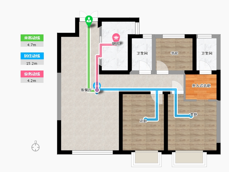 内蒙古自治区-呼和浩特市-万枫·美利山-75.71-户型库-动静线