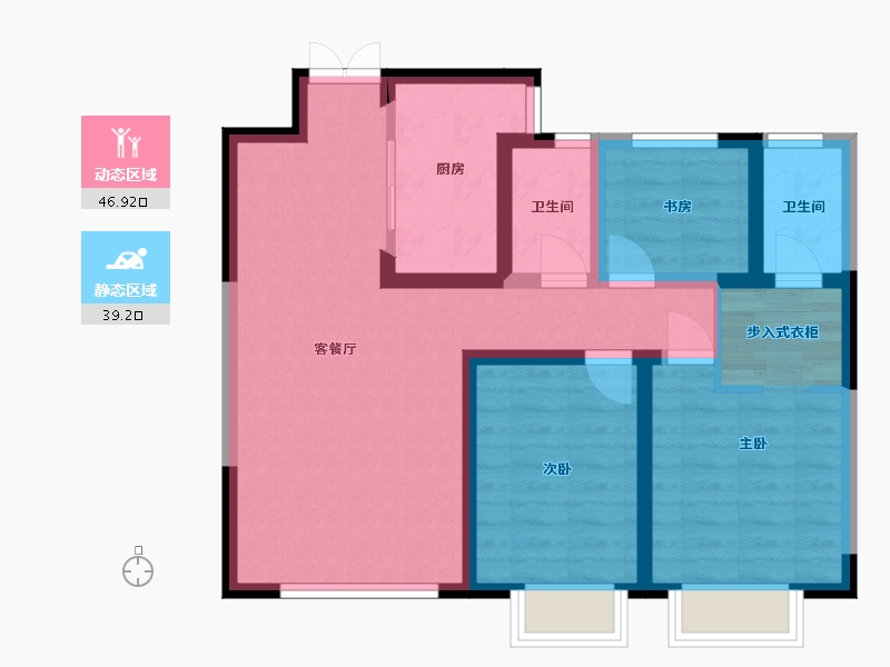 内蒙古自治区-呼和浩特市-万枫·美利山-75.71-户型库-动静分区