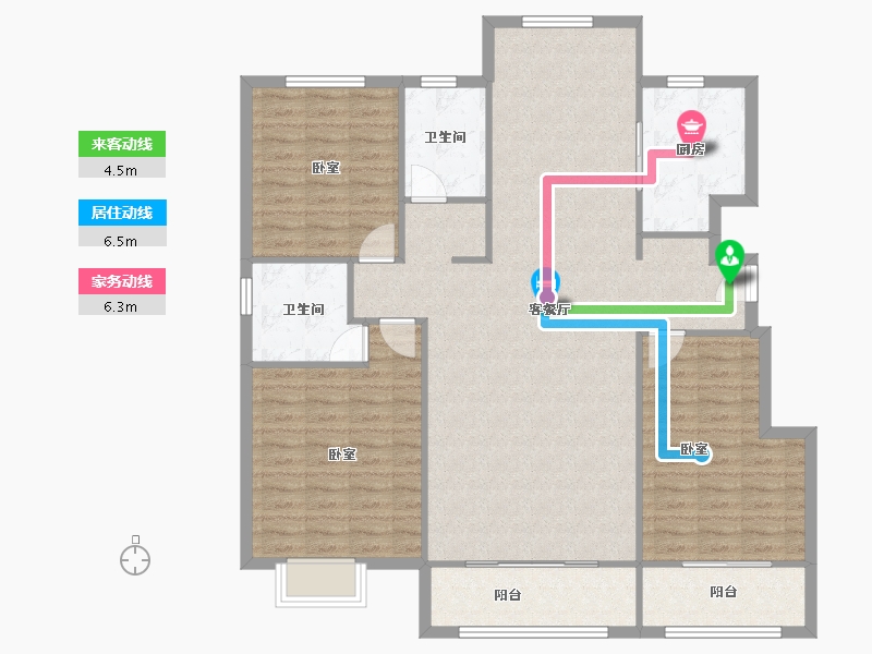 内蒙古自治区-包头市-叠峰翠谷-126.48-户型库-动静线