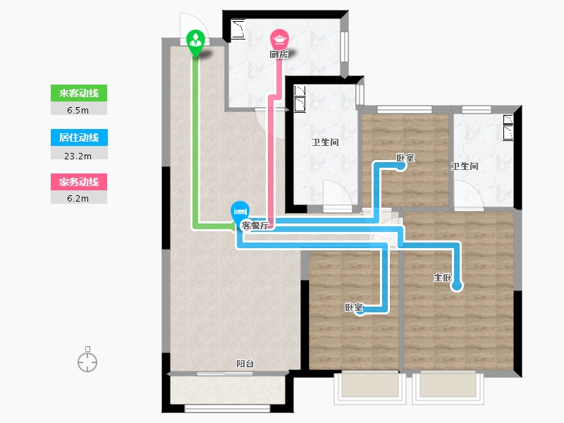 内蒙古自治区-呼和浩特市-呼和浩特恒大悦府-98.00-户型库-动静线