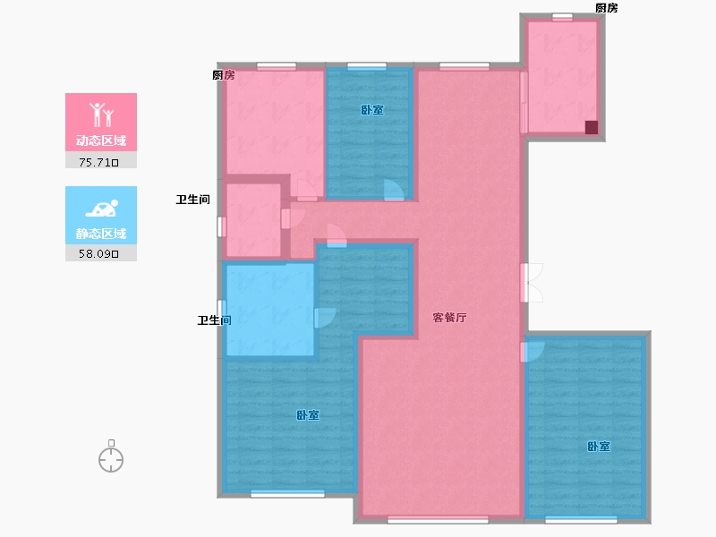 内蒙古自治区-呼和浩特市-中实·玺樾府-120.00-户型库-动静分区